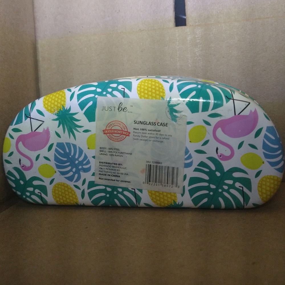Bundle of 2 Tropical Glasses hard case Flamingo Pineapple Palm - Picture 5 of 9